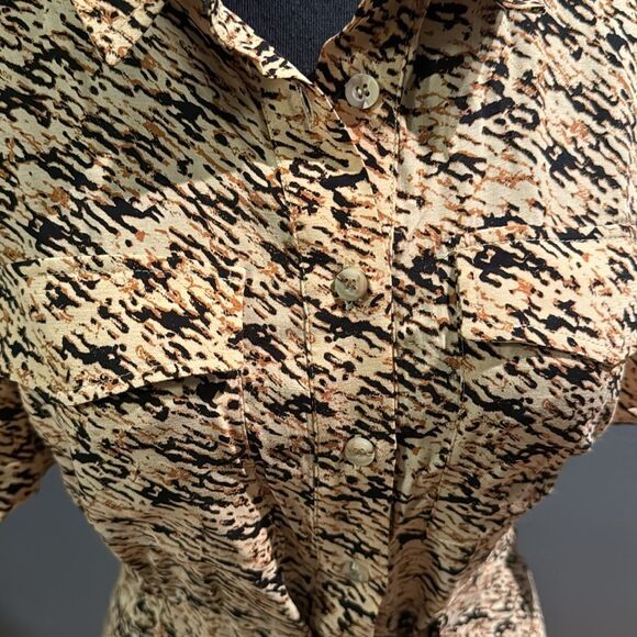 Whitles shades of brown/black button front tie waist shirt dress. Size 6. NWT. - Picture 8 of 13